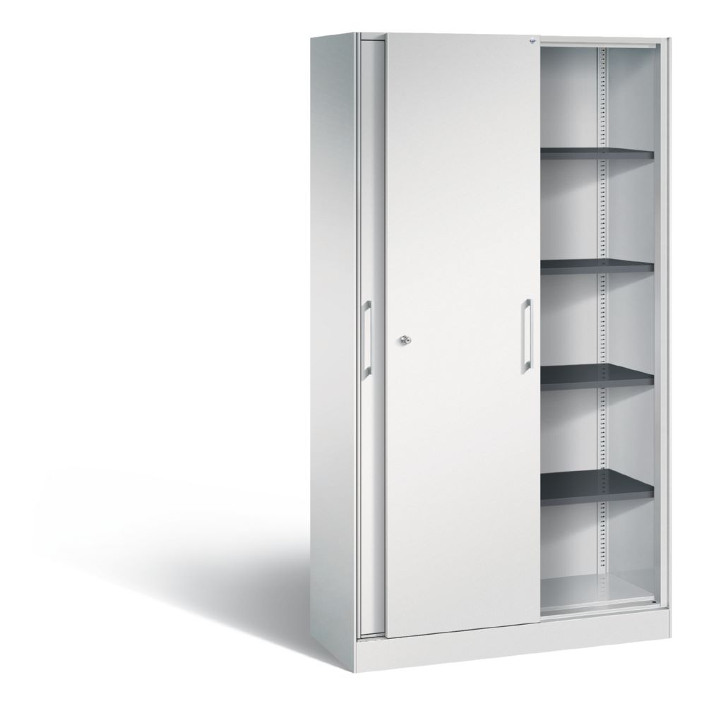 Produktbild C+P Schiebetürenschrank Asisto flexible Fächer lichtgrau 1000 x 435 x 1980 mm bild 2