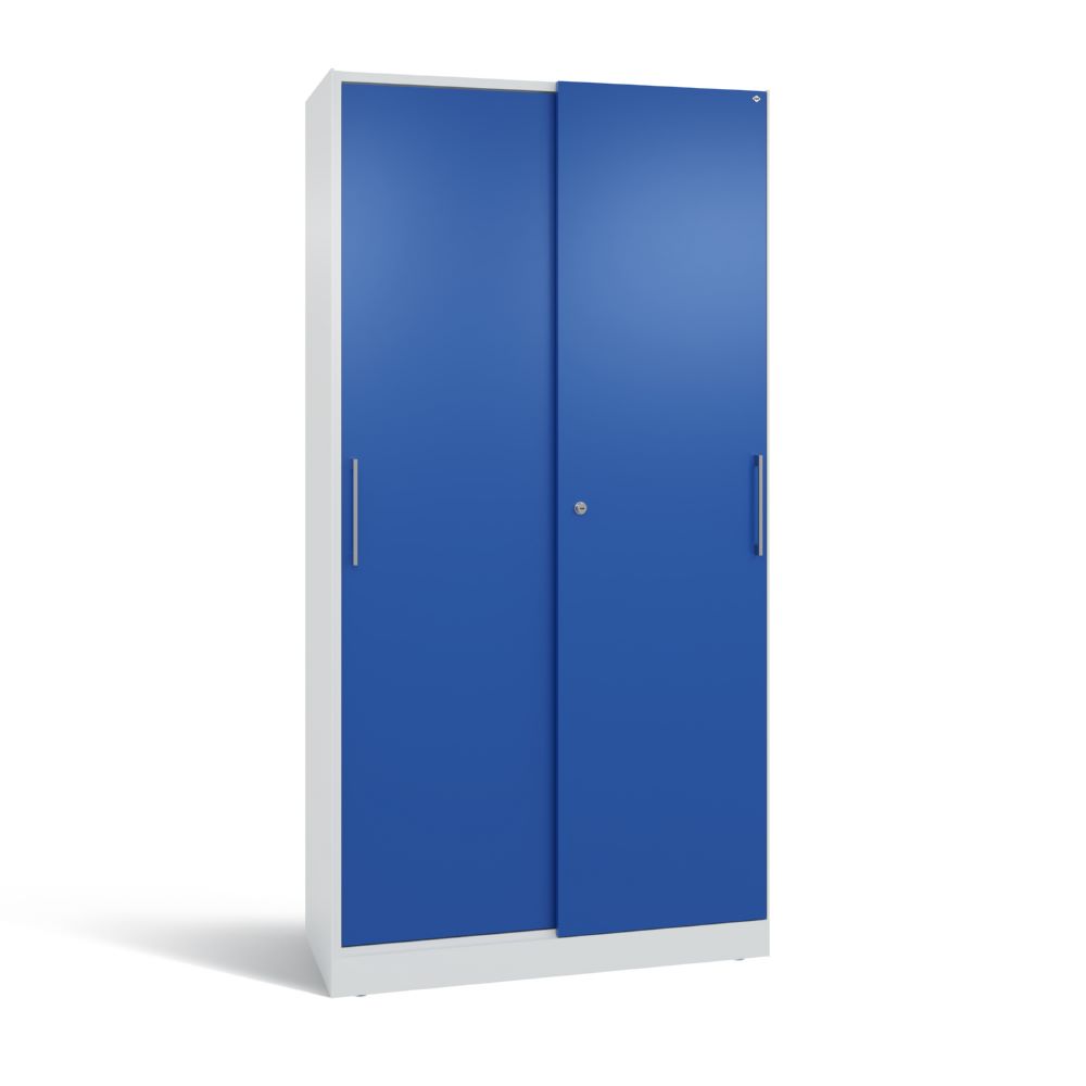 Produktbild C+P Schiebetürenschrank Asisto flexible Fächer enzianblau 1000 x 435 x 1980 mm bild 1