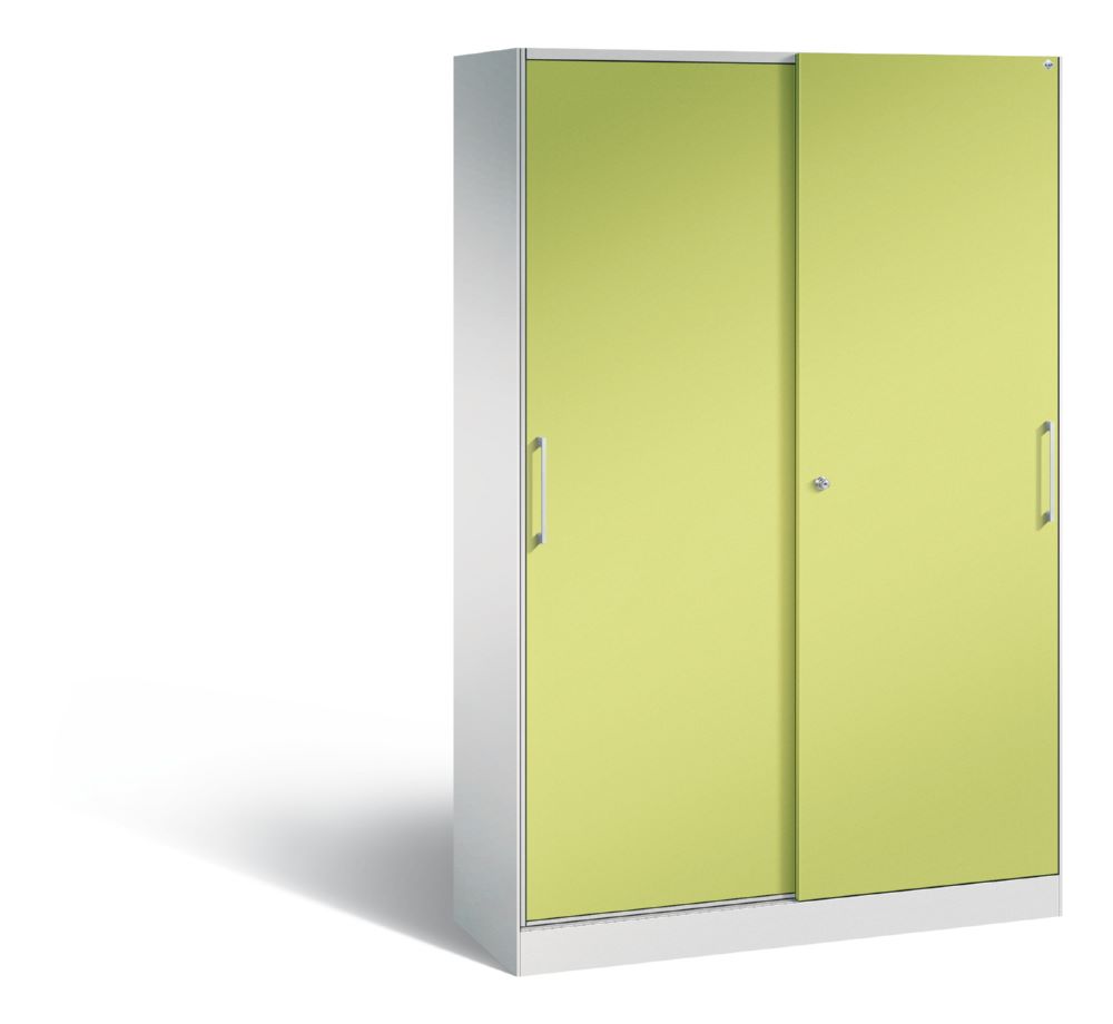 Produktbild C+P Schiebetürenschrank Asisto 1980 x 1200 x 435 mm lichtgrau viridingrün