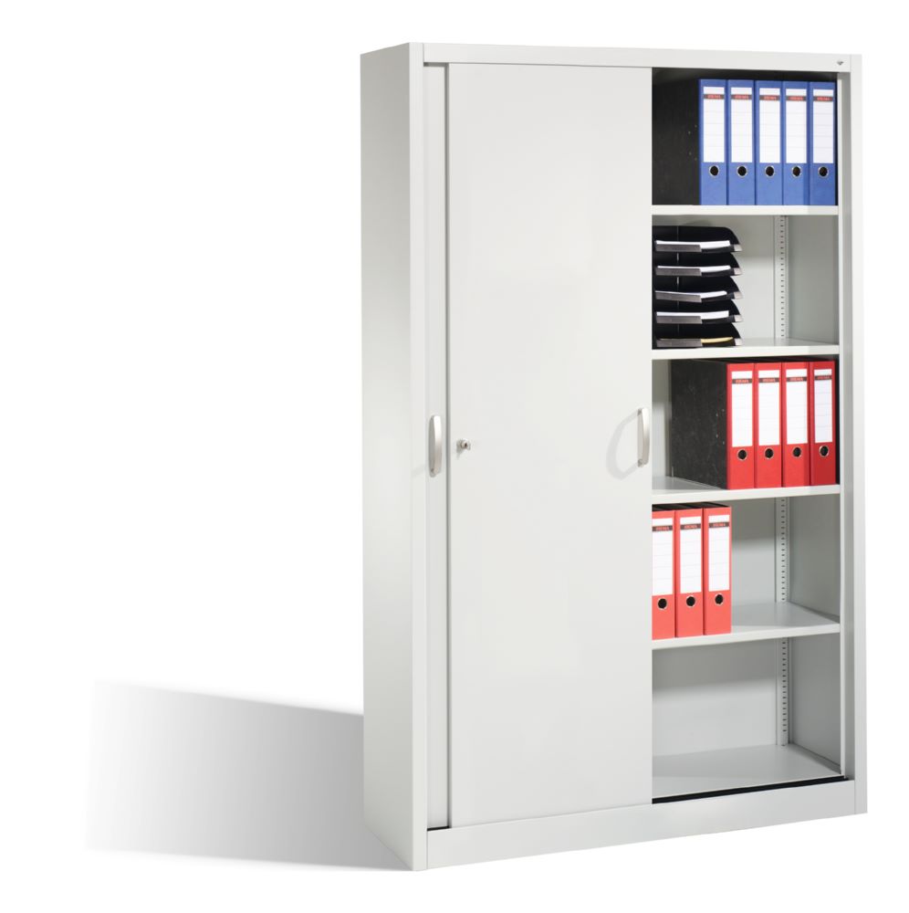 Produktbild C+P Schiebetürenschrank Acurado mit Wechselzylinder lichtgrau 1200 x 400 x 1950 mm bild 2