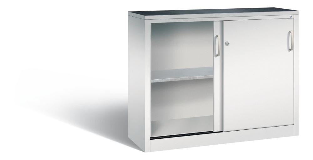 Produktbild C+P Schiebetürenschrank Acurado 2000 1 Fachboden lichtgrau 1200 x 400 x 1000 mm bild 2