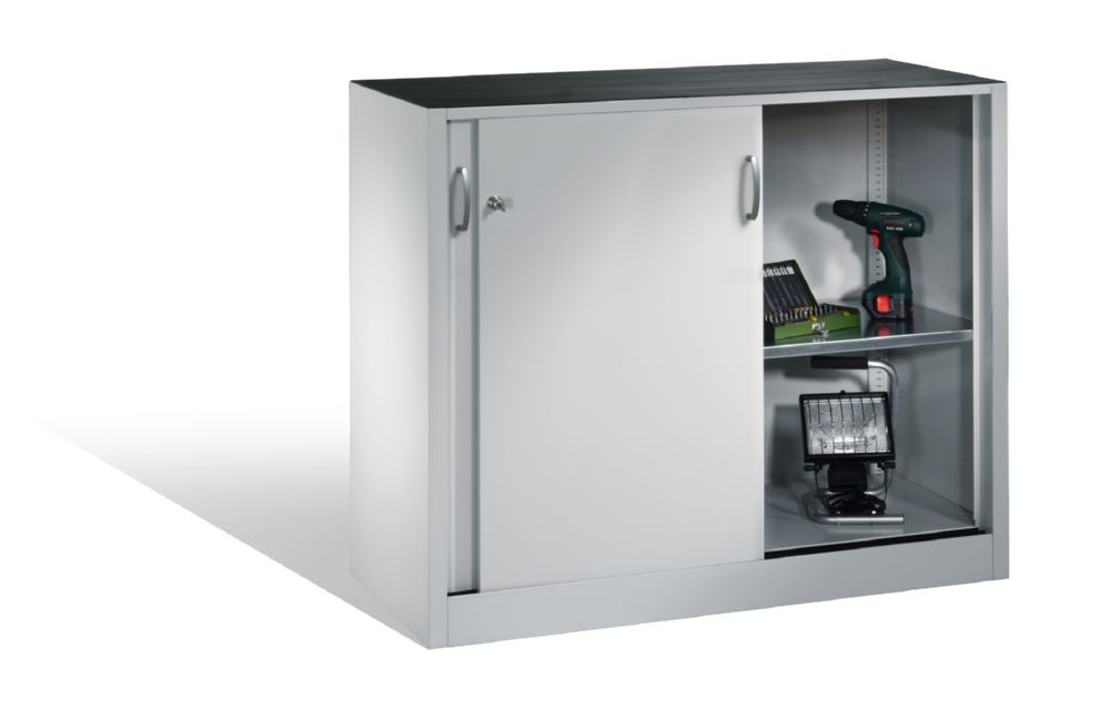 Produktbild C+P Schiebetürenschrank Acurado 2000 1 Fachboden lichtgrau 1200 x 400 x 1000 mm bild 3