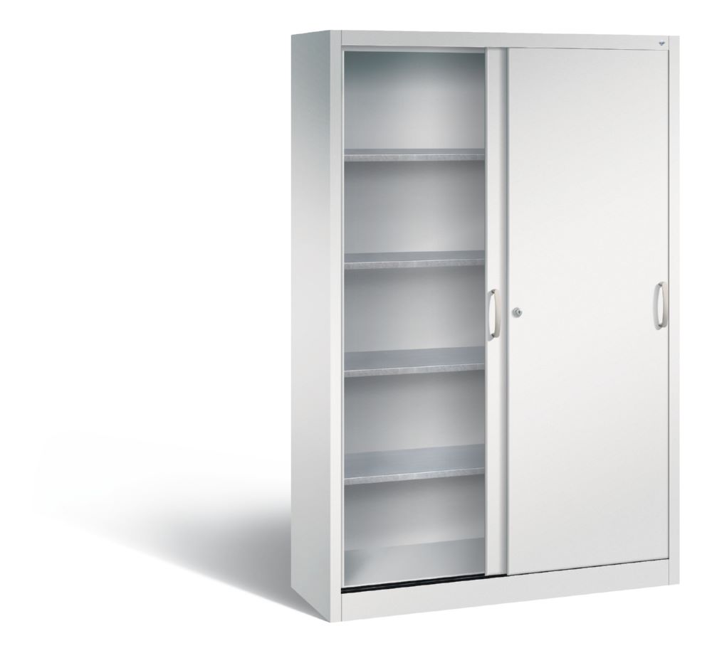 Produktbild C+P Schiebetürenschrank Acurado 2000 bis 70 kg lichtgrau 1200 x 400 x 1950 mm bild 2