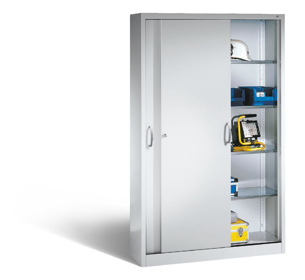 Produktbild C+P Schiebetürenschrank Acurado 2000 bis 70 kg lichtgrau 1200 x 400 x 1950 mm bild 3