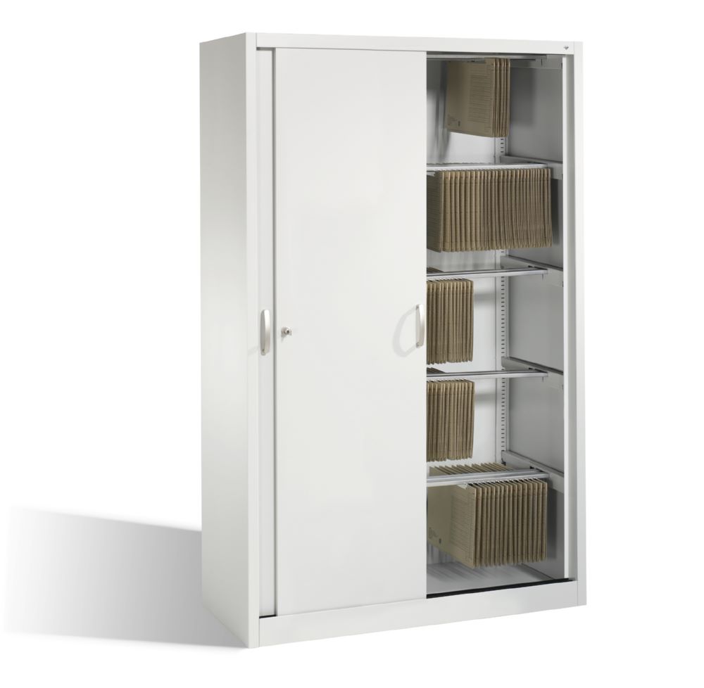 Produktbild C+P Schiebetürenschrank mit 2 Schlüssel Acurado 2000 lichtgrau 1200 x 500 x 1950 mm bild 3