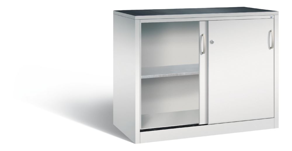 Produktbild C+P Schiebetürenschrank Acurado 2000 mit Acrylglaseinsatz lichtgrau B 1200 mm bild 2