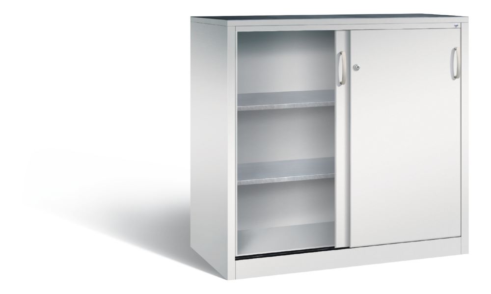 Produktbild C+P Schiebetürenschrank mit Leichtlaufrollen lichtgrau 1200 x 600 x 1200 mm bild 2