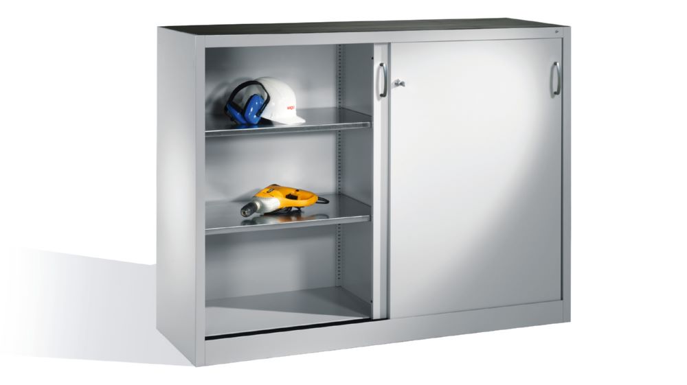 Produktbild C+P Schiebetürenschrank Acurado 2000 mit Sichttüren lichtgrau 1600 x 400 x 1200 mm bild 3