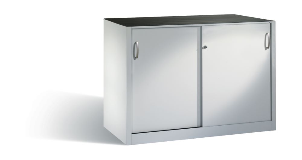 Produktbild C+P Schiebetürenschrank aus Stahl Acurado 2000 lichtgrau 1600 x 500 x 1000 mm