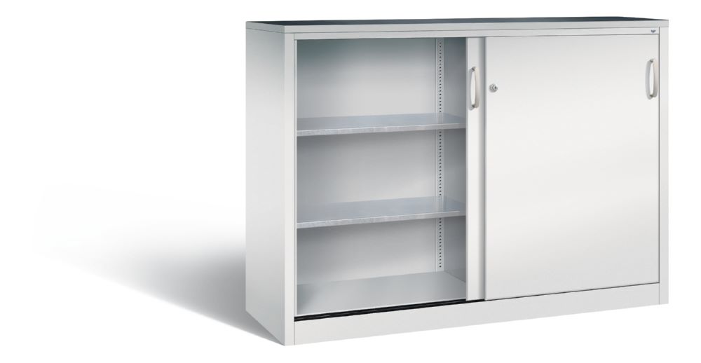 Produktbild C+P Schiebetürenschrank mit Sichtfenster Acurado hellgrau 1600 x 500 x 1200 mm bild 2