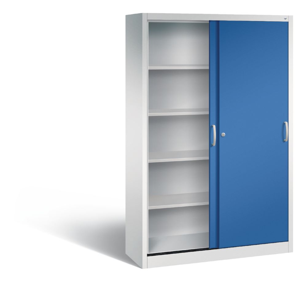 Produktbild C+P Schiebetürenschrank Acurado mit Wechselzylinder enzianblau 1200 x 400 x 1950 mm bild 2