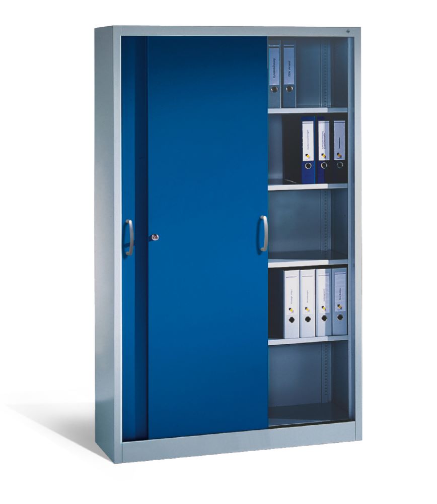 Produktbild C+P Schiebetürenschrank Acurado mit Wechselzylinder enzianblau 1200 x 400 x 1950 mm bild 3