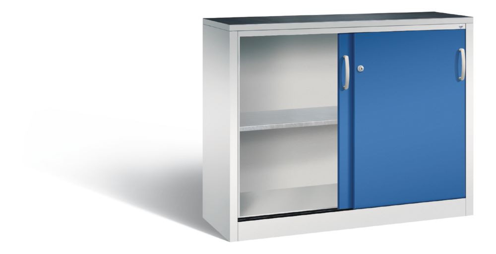 Produktbild C+P Schiebetürenschrank Acurado 2000 1 Fachboden enzianblau 1200 x 400 x 1000 mm bild 2