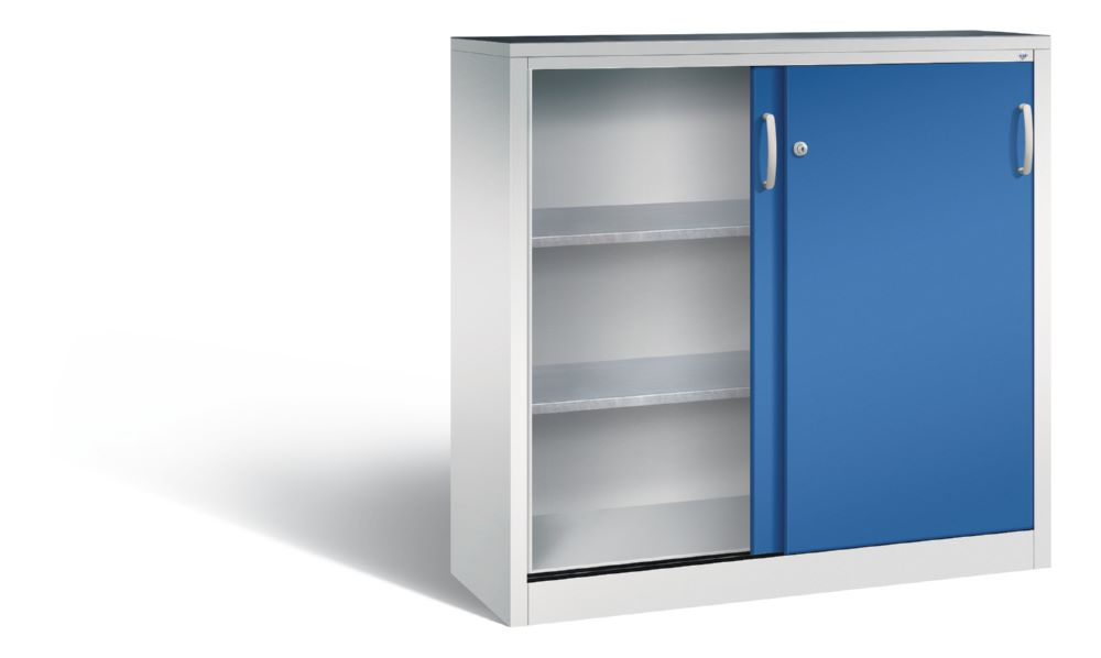 Produktbild C+P Schiebetürenschrank Acurado 2000 2 Fächer enzianblau 1200 x 400 x 1200 mm bild 2