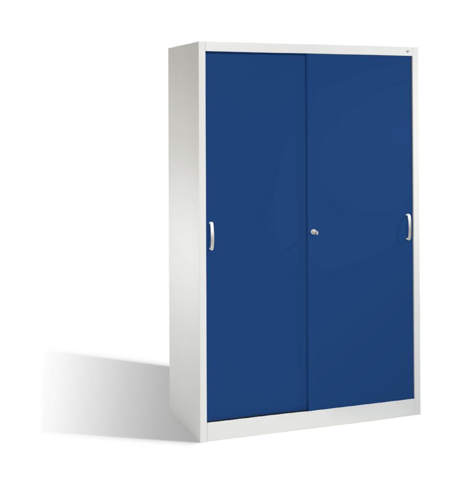 Produktbild C+P Schiebetürenschrank Acurado mit Fußbodenschutz enzianblau 1200 x 500 x 1950 mm