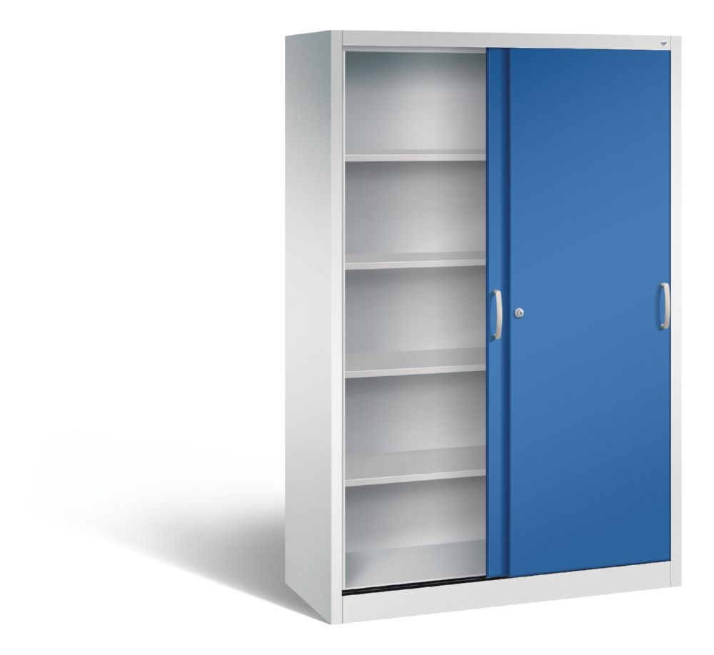 Produktbild C+P Schiebetürenschrank Acurado mit Fußbodenschutz enzianblau 1200 x 500 x 1950 mm bild 2