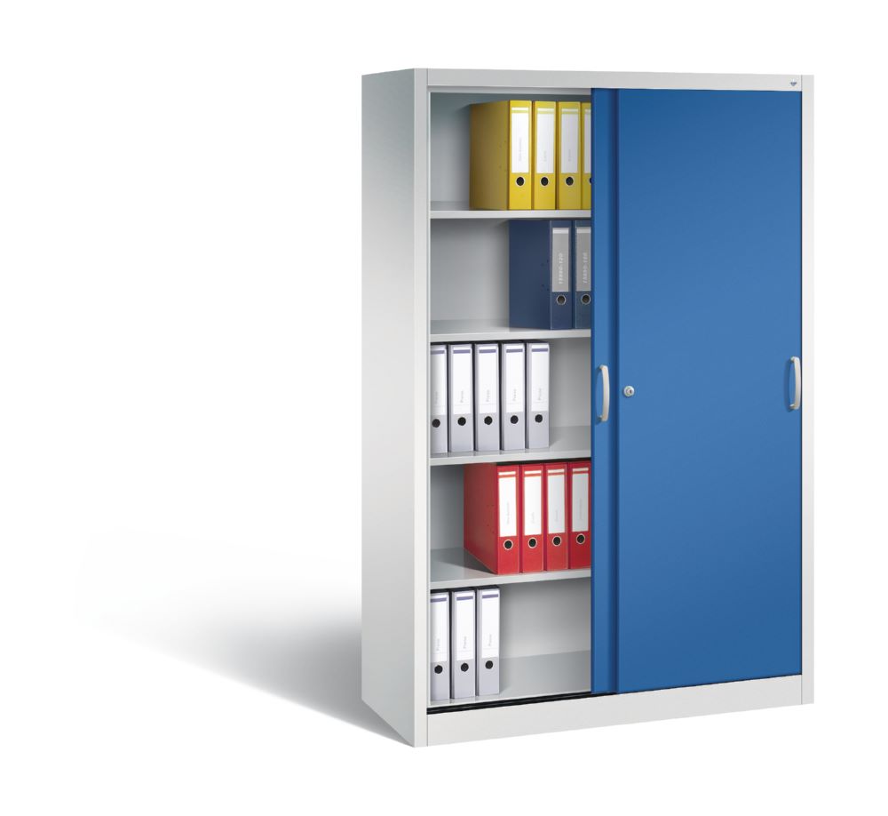 Produktbild C+P Schiebetürenschrank Acurado mit Fußbodenschutz enzianblau 1200 x 500 x 1950 mm bild 3