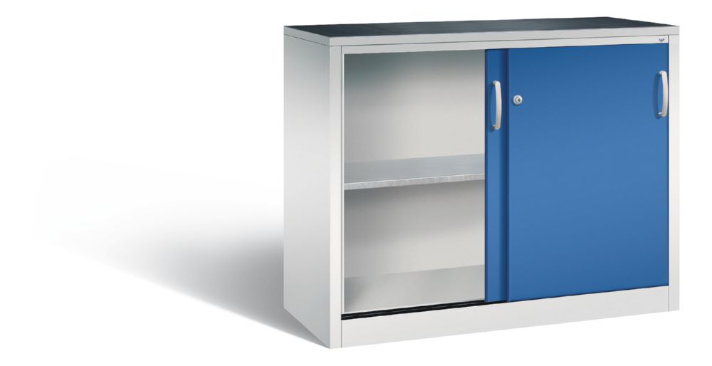 Produktbild C+P Schiebetürenschrank Acurado 2000 abschließbar enzianblau 1200 x 500 x 1000 mm bild 2