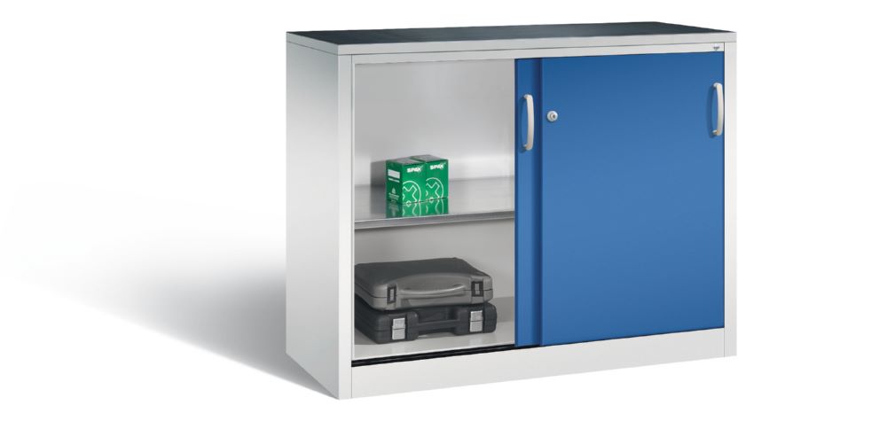 Produktbild C+P Schiebetürenschrank Acurado 2000 abschließbar enzianblau 1200 x 500 x 1000 mm bild 3