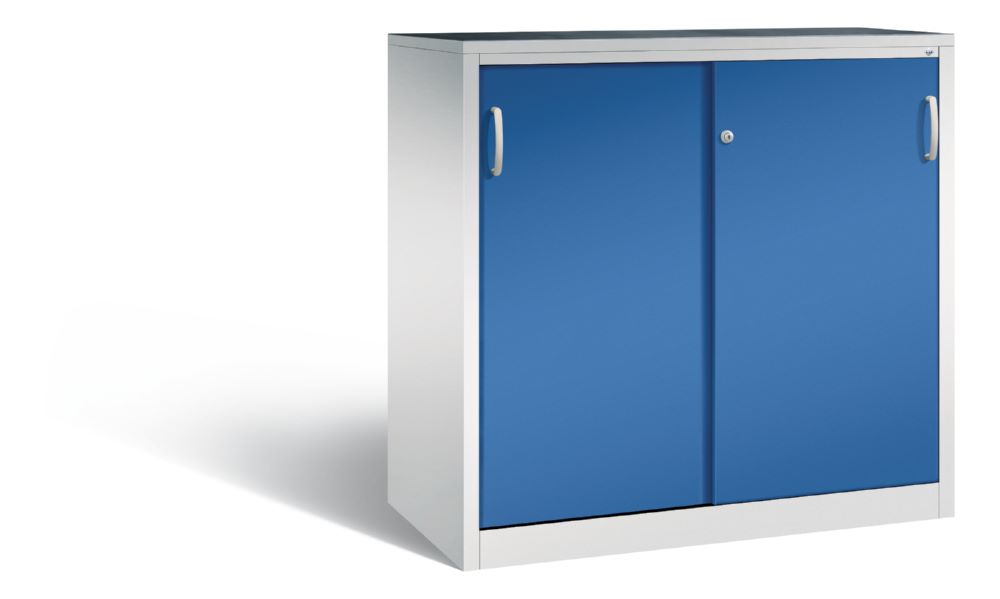 Produktbild C+P Schiebetürenschrank mit Leichtlaufrollen enzianblau 1200 x 600 x 1200 mm