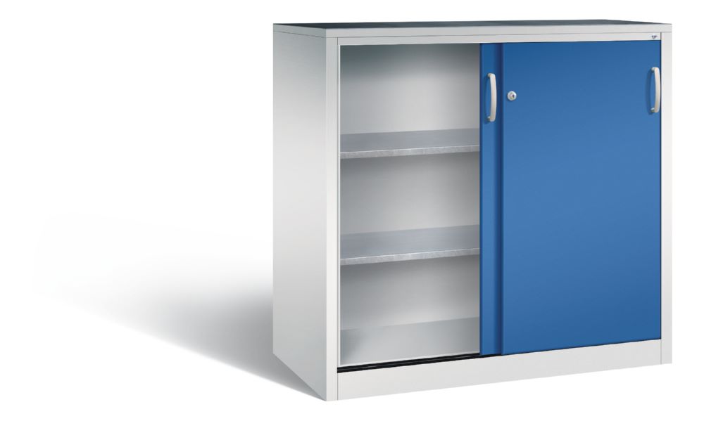 Produktbild C+P Schiebetürenschrank mit Leichtlaufrollen enzianblau 1200 x 600 x 1200 mm bild 2