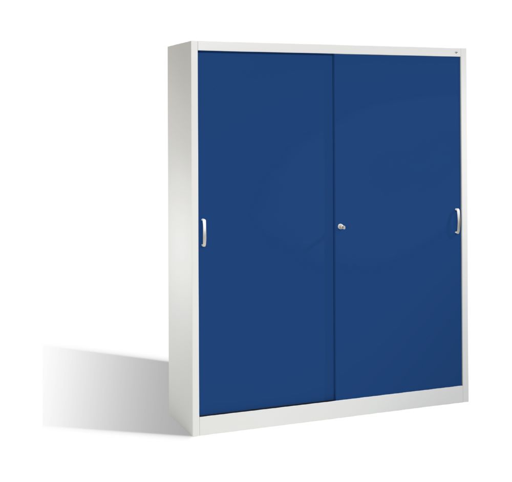 Produktbild C+P Schiebetürenschrank Acurado-2000 1950 x 1600 x 400 mm lichtgrau enzianblau