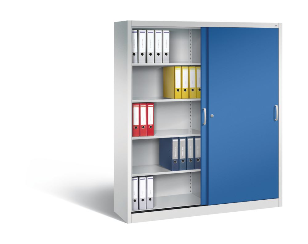 Produktbild C+P Schiebetürenschrank Acurado-2000 1950 x 1600 x 400 mm lichtgrau enzianblau bild 3