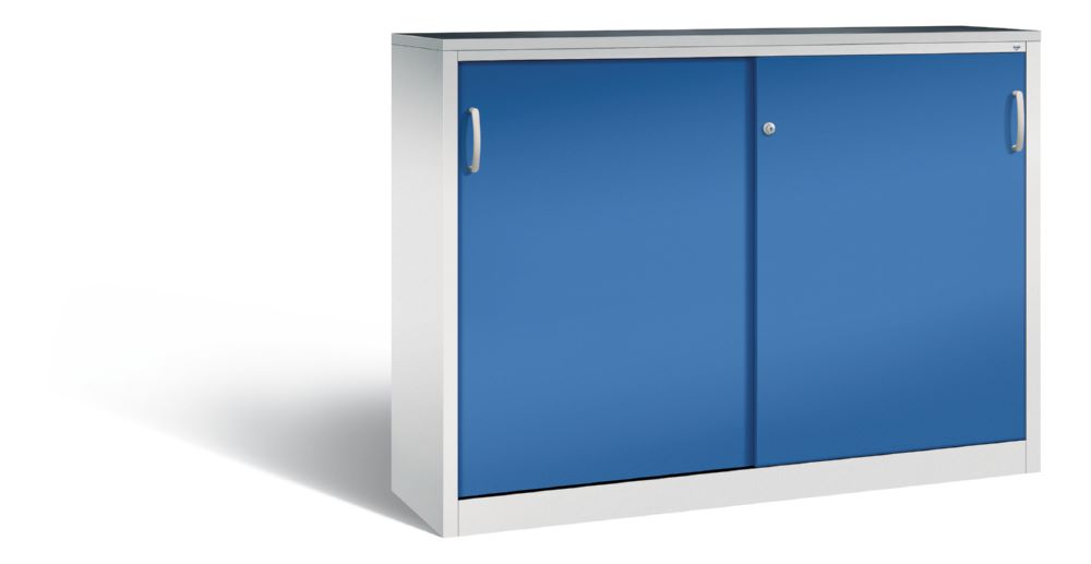 Produktbild C+P Schiebetürenschrank Acurado 2000 mit Sichttüren enzianblau 1600 x 400 x 1200 mm