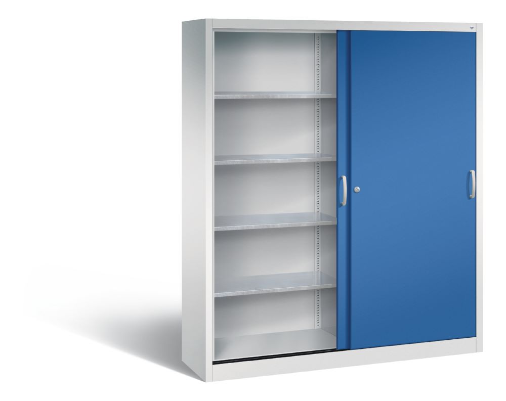Produktbild C+P Schiebetürenschrank Acurado 2000 1950 x 1600 x 400 mm lichtgrau enzianblau bild 2