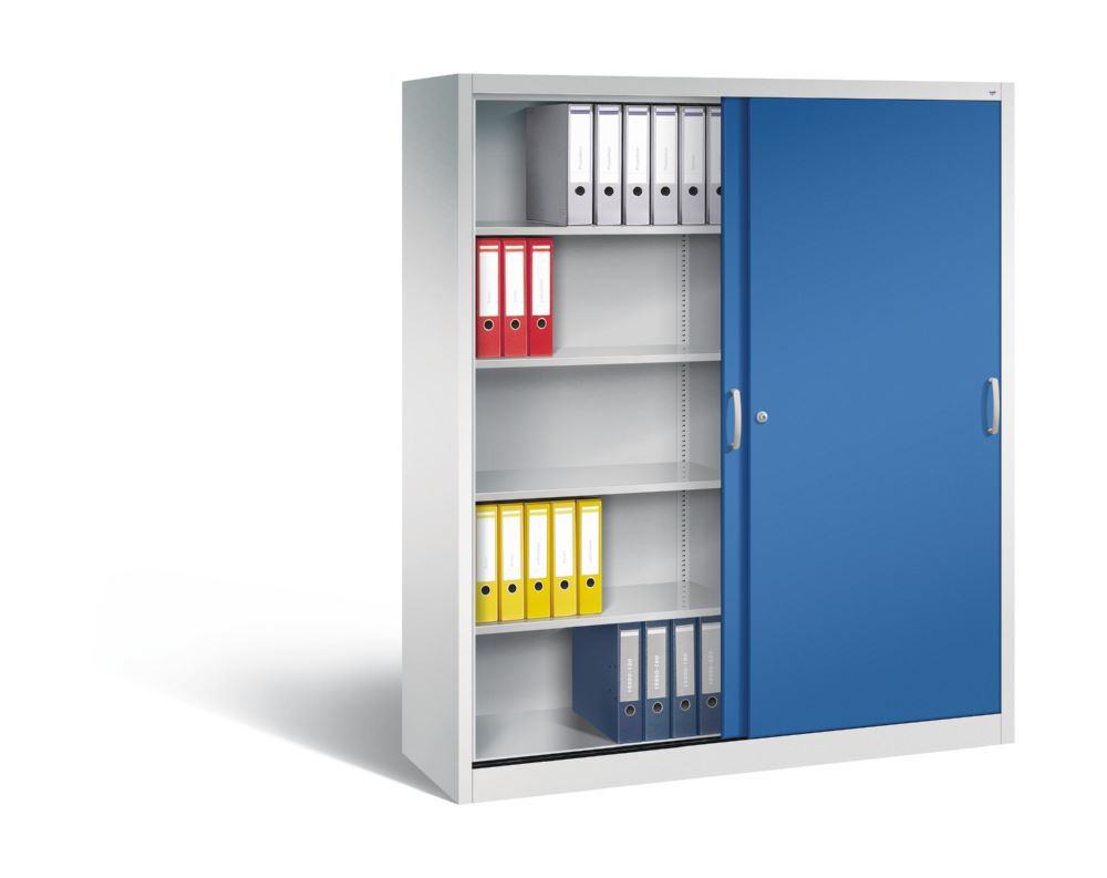 Produktbild C+P Schiebetürenschrank Acurado 2000 1950 x 1600 x 500 mm lichtgrau enzianblau bild 3