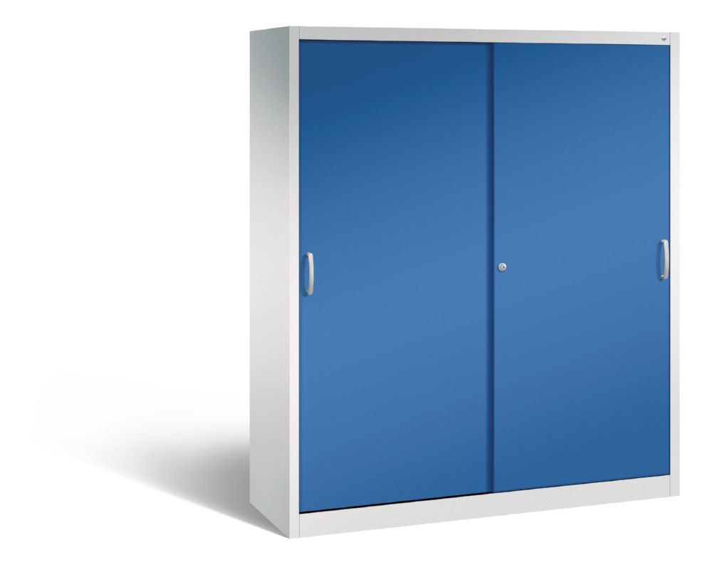 Produktbild C+P Schiebetürenschrank Acurado 2000 1950 x 1600 x 500 mm lichtgrau enzianblau