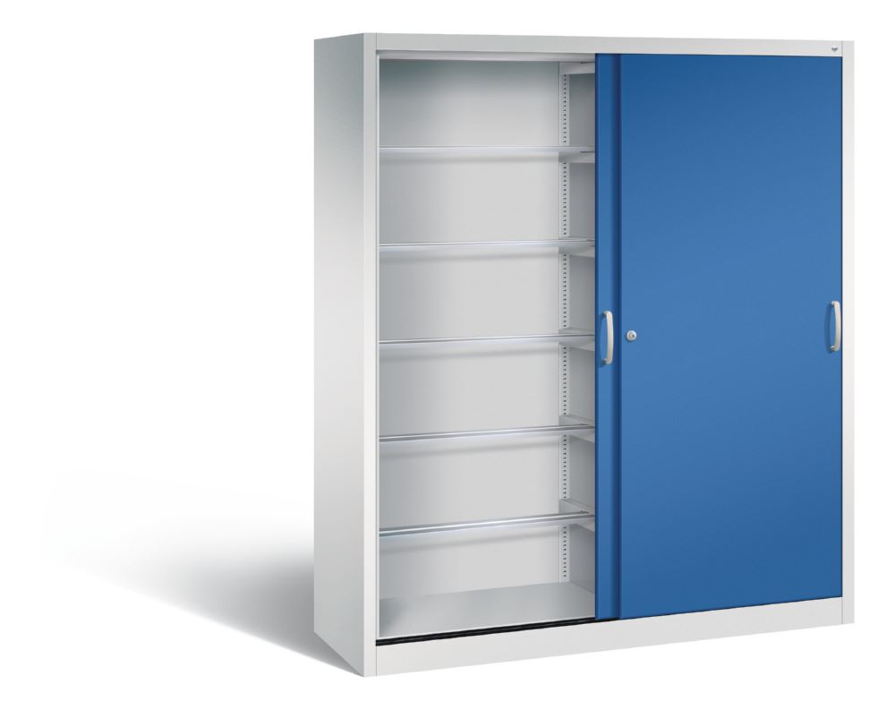 Produktbild C+P Schiebetürenschrank Acurado 2000 1950 x 1600 x 500 mm lichtgrau enzianblau bild 2