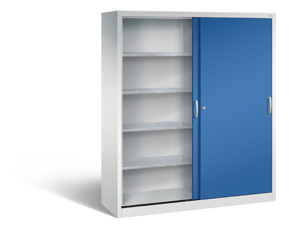 Produktbild C+P Schiebetürenschrank Acurado 2000 1950 x 1600 x 500 mm lichtgrau enzianblau bild 2