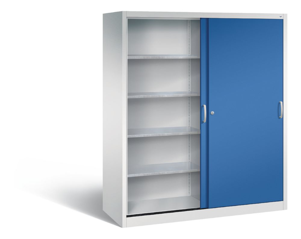 Produktbild C+P Schiebetürenschrank Acurado 2000 1950 x 1600 x 600 mm lichtgrau enzianblau bild 2