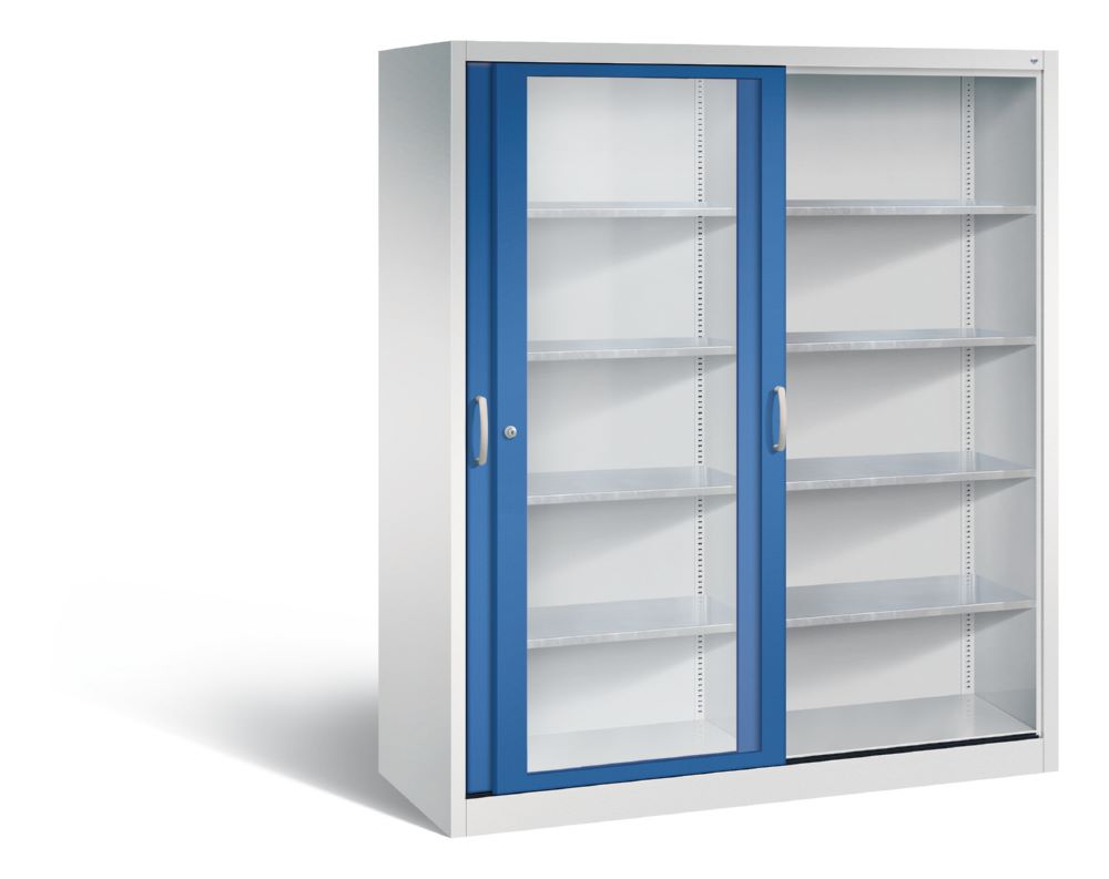 Produktbild C+P Schiebetürenschrank Acurado 2000 1950 x 1600 x600 mm lichtgrau enzianblau bild 2