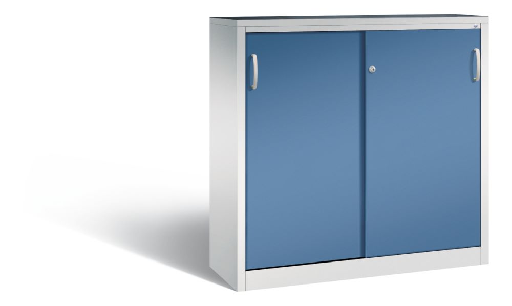 Produktbild C+P Schiebetürenschrank Acurado 2000 2 Fachböden fernblau 1200 x 400 x 1200 mm