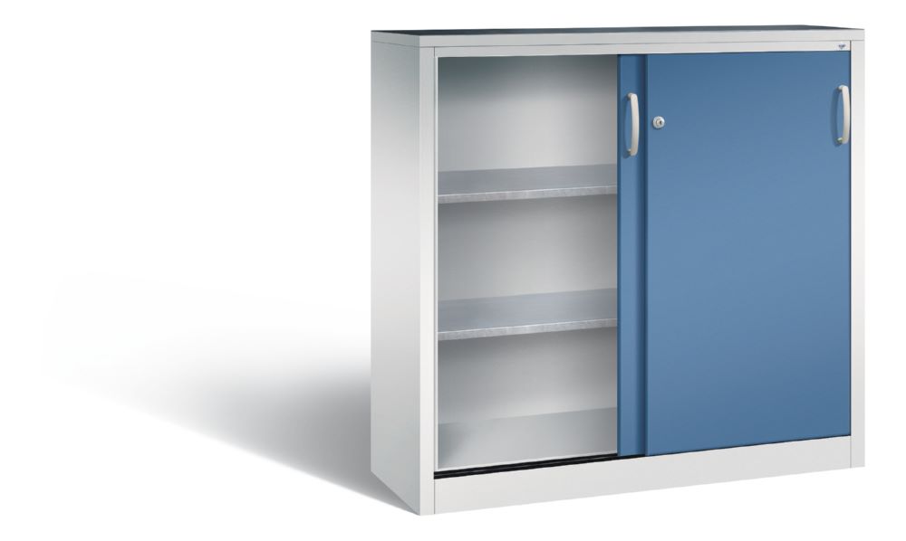 Produktbild C+P Schiebetürenschrank Acurado 2000 2 Fachböden fernblau 1200 x 400 x 1200 mm bild 2