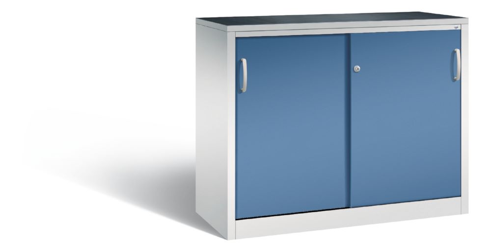 Produktbild C+P Schiebetürenschrank Acurado 2000 1 Stahlfachboden fernblau 1200 x 500 x 1000 mm