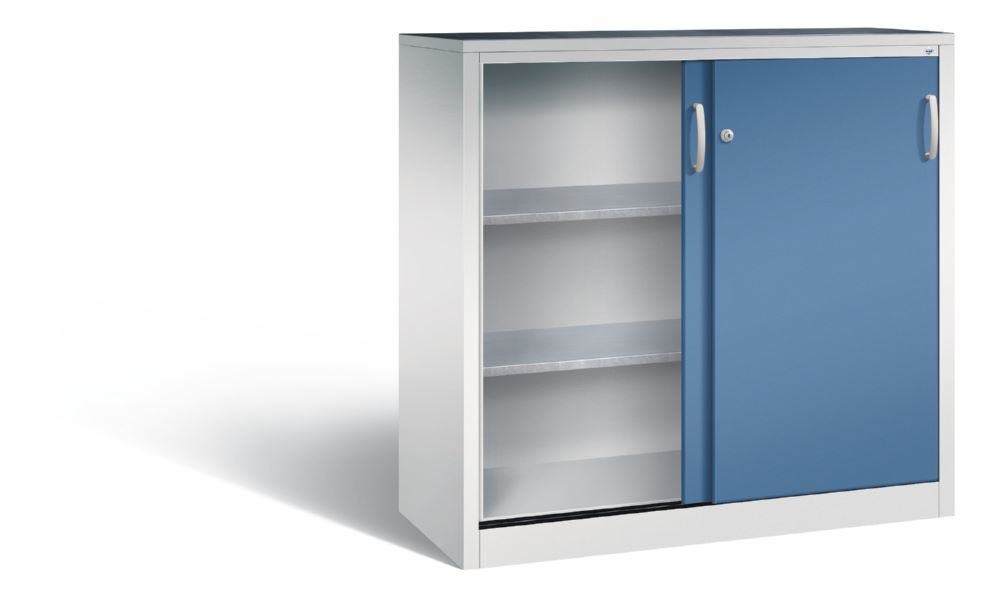 Produktbild C+P Schiebetürenschrank Acurado 2000 fürs Büro fernblau 1200 x 500 x 1200 mm bild 2