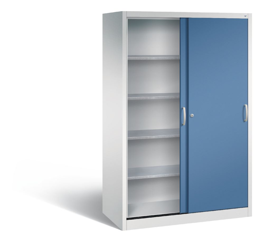 Produktbild C+P Schiebetürenschrank Acurado 2000 4 Böden fernblau 1200 x 600 x 1950 mm bild 2