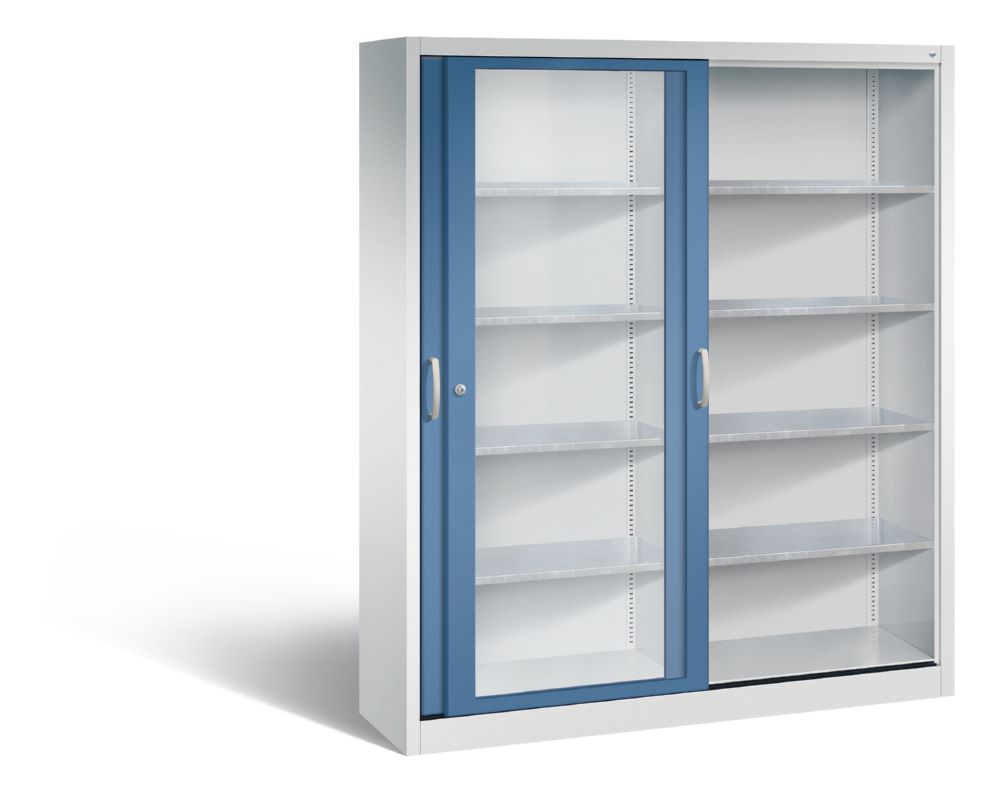 Produktbild C+P Schiebetürenschrank Acurado 2000 1950 x 1600 x 400 mm lichtgrau fernblau bild 2