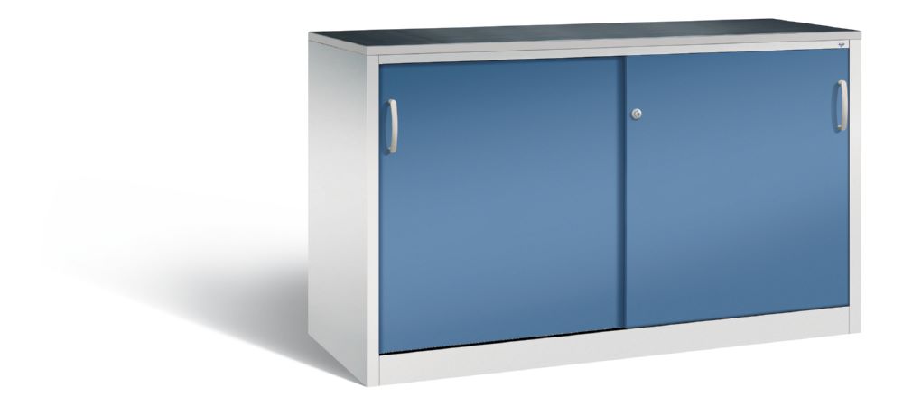 Produktbild C+P Schiebetürenschrank fürs Büro Acurado 2000 fernblau 1600 x 600 x 1000 mm