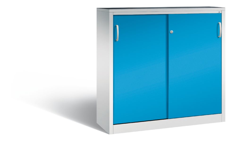 Produktbild C+P Schiebetürenschrank Acurado 2000 2 Fachböden lichtblau 1200 x 400 x 1200 mm