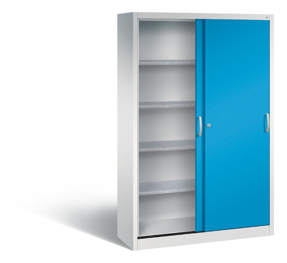 Produktbild C+P Schiebetürenschrank Acurado 2000 bis 70 kg lichtblau 1200 x 400 x 1950 mm bild 2