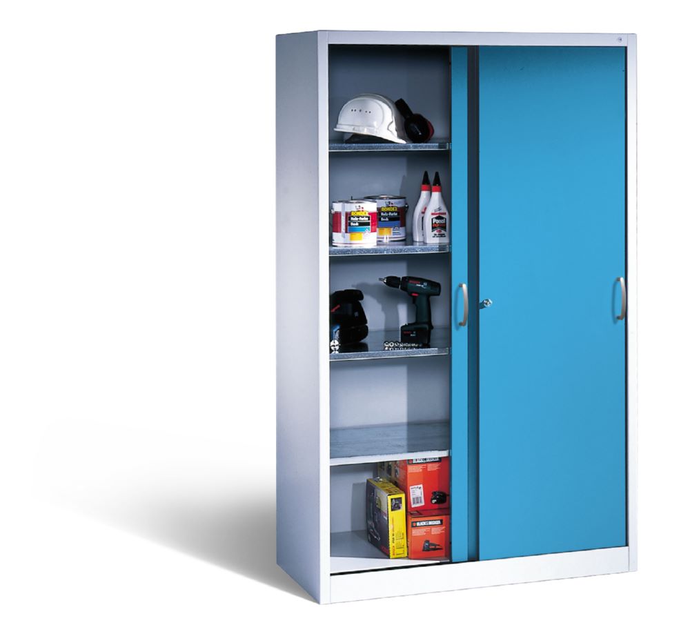 Produktbild C+P Schiebetürenschrank Acurado 2000 bis 70 kg lichtblau 1200 x 400 x 1950 mm bild 3