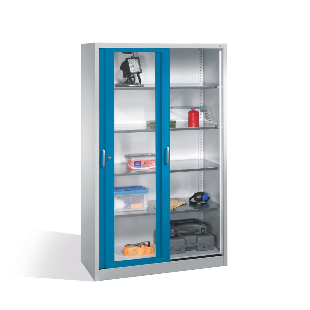 Produktbild C+P Werkzeug Schiebetürenschrank Acurado 2000 H 1950 mm lichtgrau lichtblau bild 3