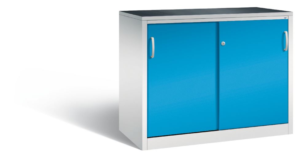 Produktbild C+P Schiebetürenschrank Acurado 2000 mit Acrylglaseinsatz lichtblau B 1200 mm