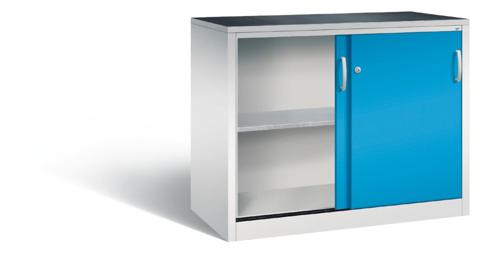 Produktbild C+P Schiebetürenschrank Acurado 2000 mit Acrylglaseinsatz lichtblau B 1200 mm bild 2