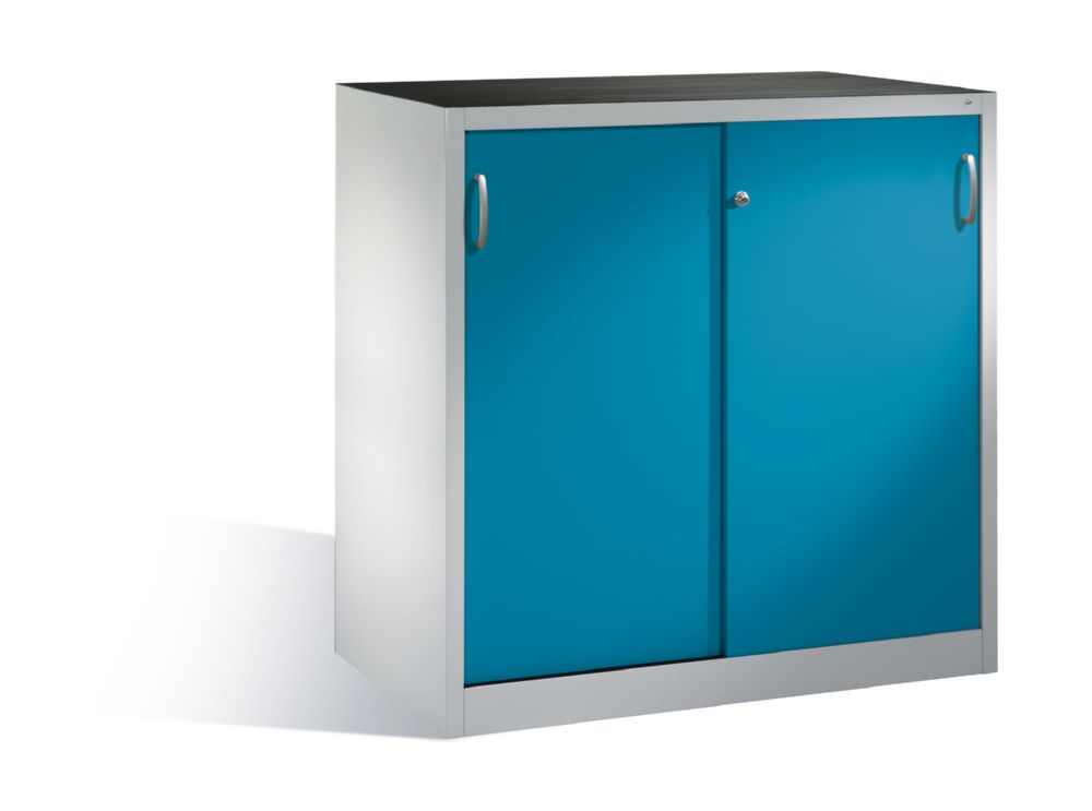 Produktbild C+P Schiebetürenschrank mit Leichtlaufrollen lichtblau 1200 x 600 x 1200 mm