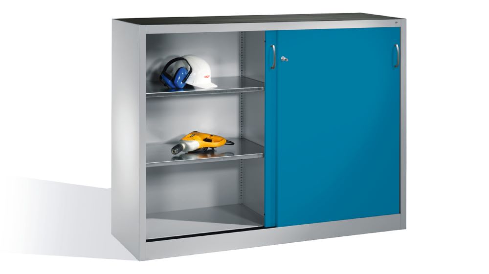 Produktbild C+P Schiebetürenschrank Acurado 2000 mit Sichttüren lichtblau 1600 x 400 x 1200 mm bild 3
